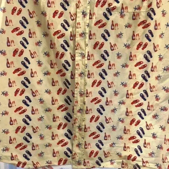 MASSIVE shirt sleeve button down with summer themed design. - Picture 2 of 8